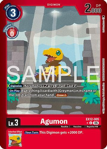 [EX12-005](U) Agumon (1 Star Color Frame) (Foil)