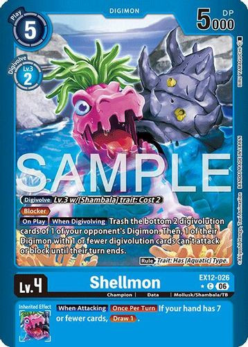 [EX12-026](C) Shellmon (1 Star Color Frame) (Foil)