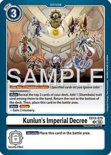 [EX12-075](R) Kunlun's Imperial Decree (Foil)