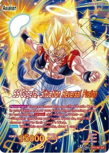 [BT31-001](SLR) Son Goku & Vegeta // SS Gogeta, Situation Reversal Fusion (Foil)