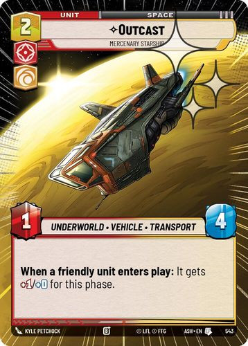 [08-ASH-EN-0543](U) Outcast - Mercenary Starship (Hyperspace) (Foil)