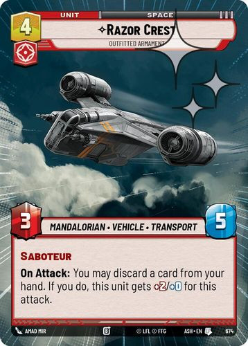 [08-ASH-EN-0674](U) Razor Crest - Outfitted Armament (Hyperspace) (Foil)