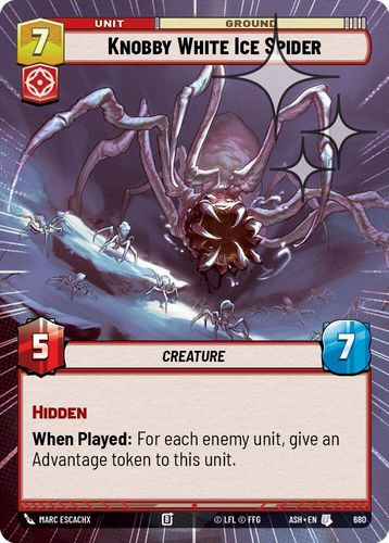 [08-ASH-EN-0680](U) Knobby White Ice Spider (Hyperspace) (Foil)