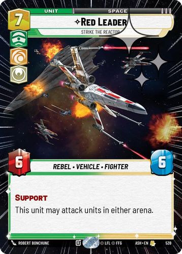 [08-ASH-EN-0539](R) Red Leader - Strike the Reactor (Hyperspace) (Foil)