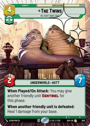 [08-ASH-EN-0629](R) The Twins - We Don't Want War (Hyperspace) (Foil)