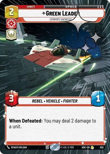 [08-ASH-EN-0655](R) Green Leader - Crynyd's Sacrifice (Hyperspace) (Foil)