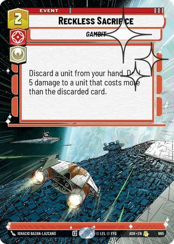 [08-ASH-EN-0665](R) Reckless Sacrifice (Hyperspace) (Foil)