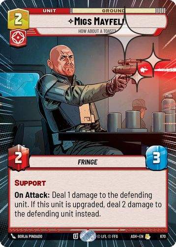 [08-ASH-EN-0670](R) Migs Mayfeld - How About a Toast? (Hyperspace) (Foil)
