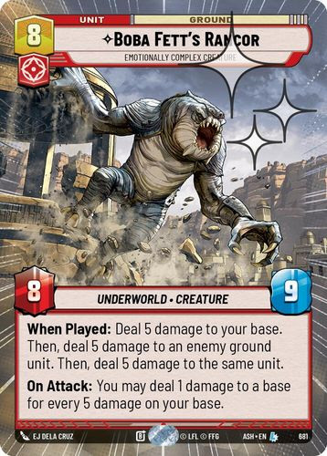 [08-ASH-EN-0681](L) Boba Fett's Rancor - Emotionally Complex Creature (Hyperspace) (Foil)