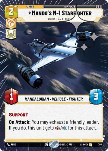 [08-ASH-EN-0705](R) Mando's N-1 Starfighter - Faster than a Fathier (Hyperspace) (Foil)