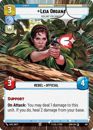 [08-ASH-EN-0561](S) Leia Organa - Vigilant for Danger (Hyperspace) (Foil)