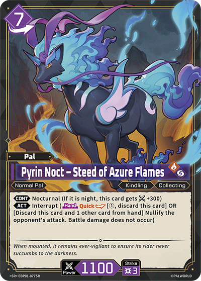 [EBP01-077](SR) Pyrin Noct - Steed of Azure Flames {Foil}