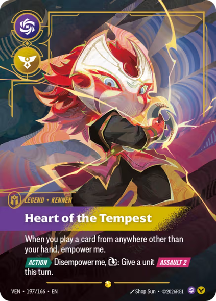 |RB04|[VEN-197*/166](ON) Kennen - Heart of the Tempest {Signature} {Foil}