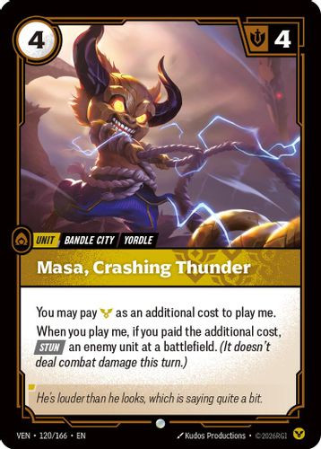|RB04|[VEN-120/166](C) Masa - Crashing Thunder {Foil}