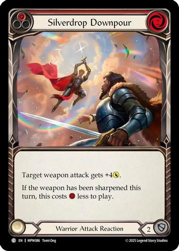 [FAB21 1st][MPW-086](C) Silverdrop Downpour (Red) (Rainbow Foil)