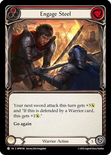 [FAB21 1st][MPW-106](C) Engage Steel (Red) (Rainbow Foil)