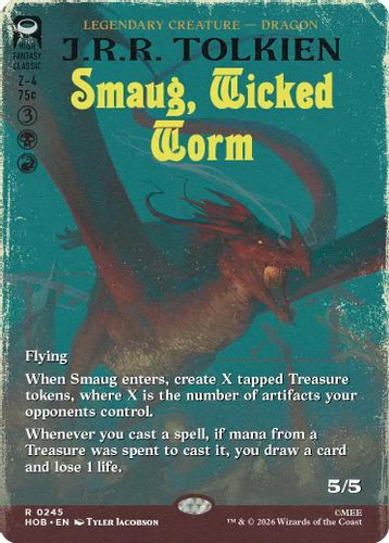 [HOB-0245](R) Smaug, Wicked Worm (Borderless) (Foil)
