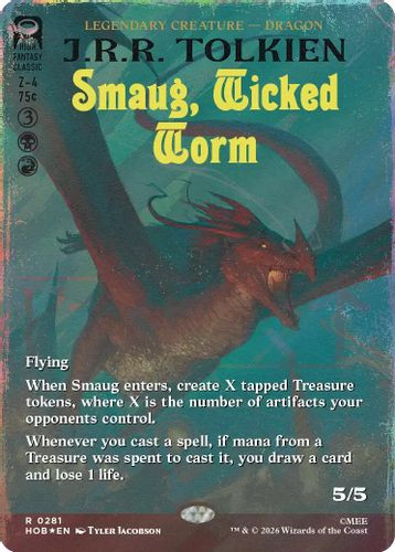 [HOB-0281](R) Smaug, Wicked Worm (Borderless) (Surge Foil)