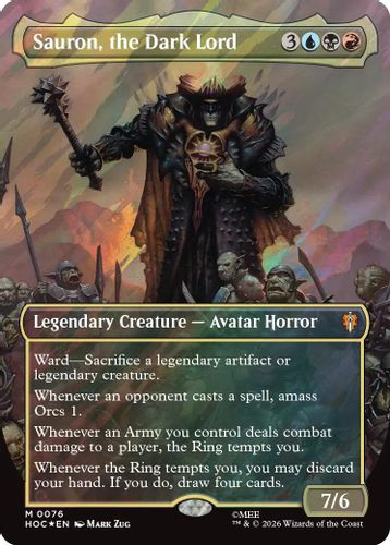 [HOC-0076](M) Sauron, the Dark Lord (Borderless) (Surge Foil)