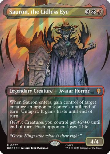 [HOC-0077](M) Sauron, the Lidless Eye (Borderless) (Surge Foil)