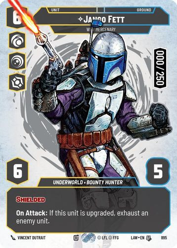 [07-LAW-EN-0895](U) Jango Fett - Wily Mercenary (Serialized) (Foil) (078/250)