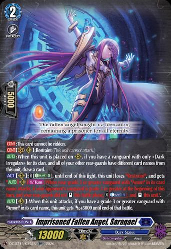 [DZ-BT15/025EN](RR) Imprisoned Fallen Angel, Saraqael