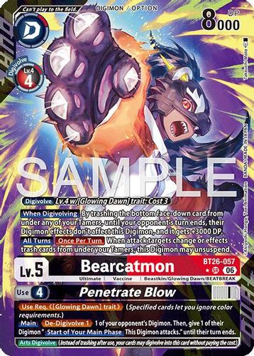 [BT26-057](SR) Bearcatmon // Penetrate Blow (1 Star Alt Art) (Foil)