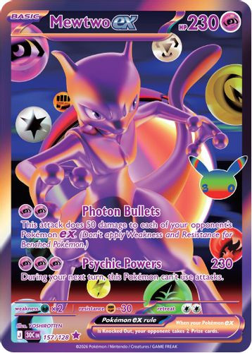 |ME05A|[30C-157/128](FUR) Mewtwo ex {Holo}