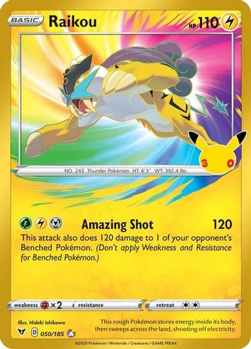 |11-SWSH-04|[VIV-050/185](CC) Raikou {30th Classic Collection} {Holo}