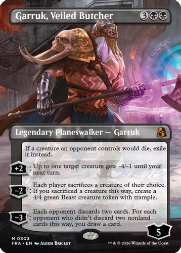 [FRA-0303](M) Garruk, Veiled Butcher (Borderless)
