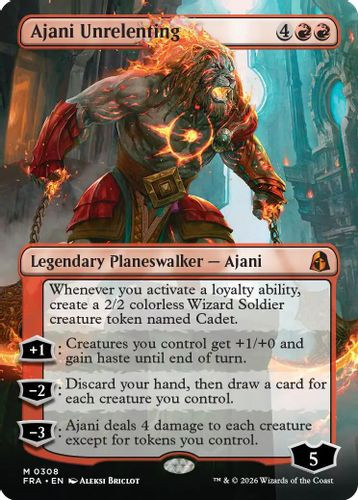 [FRA-0308](M) Ajani Unrelenting (Borderless) (Foil)