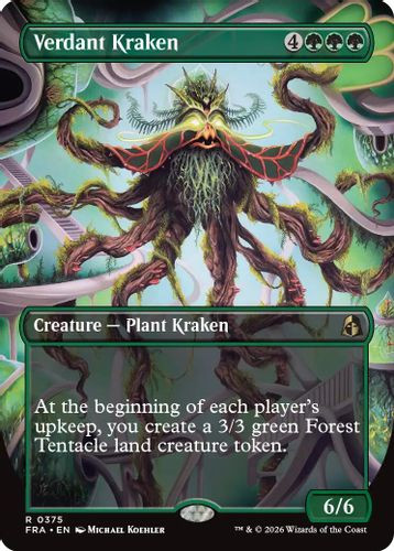 [FRA-0375](R) Verdant Kraken (Borderless) (Foil)
