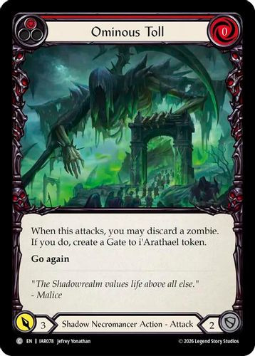 [FAB22 1st][IAR-078](C) Ominous Toll (Red)