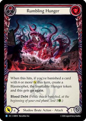 [FAB22 1st][IAR-014](R) Rumbling Hunger (Red) (Rainbow Foil)