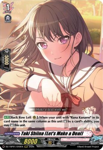 [DZ-TBP01/040EN](RRR) Taki Shiina [Let's Make a Deal]