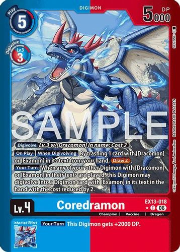 [EX13-018](C) Coredramon (1 Star Color Frame) (Foil)