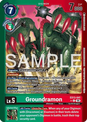 [EX13-041](C) Groundramon (1 Star Color Frame) (Foil)