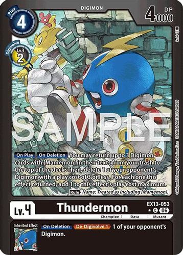 [EX13-053](C) Thundermon (1 Star Color Frame) (Foil)