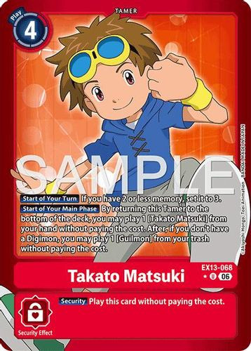 [EX13-068](U) Takato Matsuki (1 Star Color Frame) (Foil)