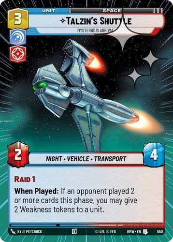 [09-HWL-EN-0550](U) Talzin's Shuttle - Mysterious Arrival (Hyperspace) (Foil)