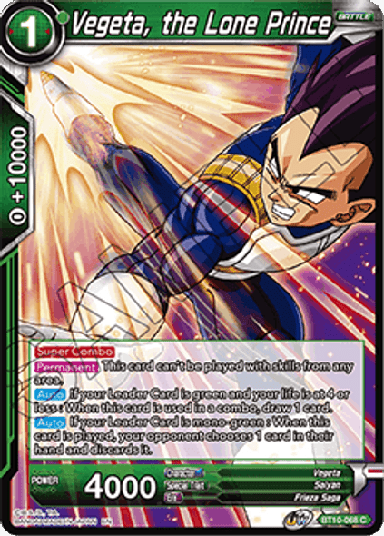 BT10-068C Vegeta, the Lone Prince Foil (2nd ed)