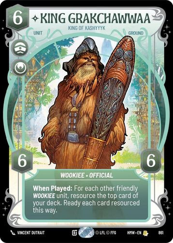 [09-HWL-EN-0861](R) King Grakchawwaa - King of Kashyyyk (Prestige) (Foil)