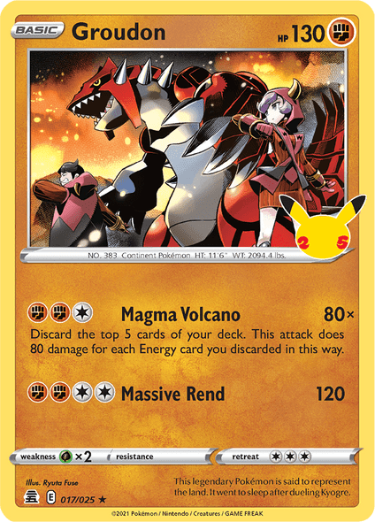 [SWSH07a][CEL-017/025HR] Groudon (Holo)