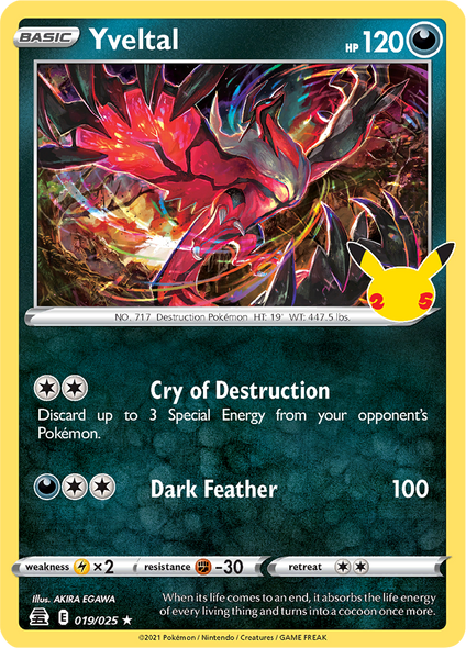 [SWSH07a][CEL-019/025HR] Yveltal (Holo)