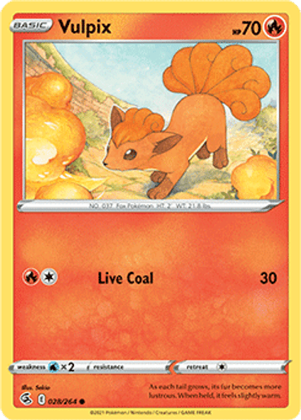 SWSH08-028/264C Vulpix  (Reverse Holo)