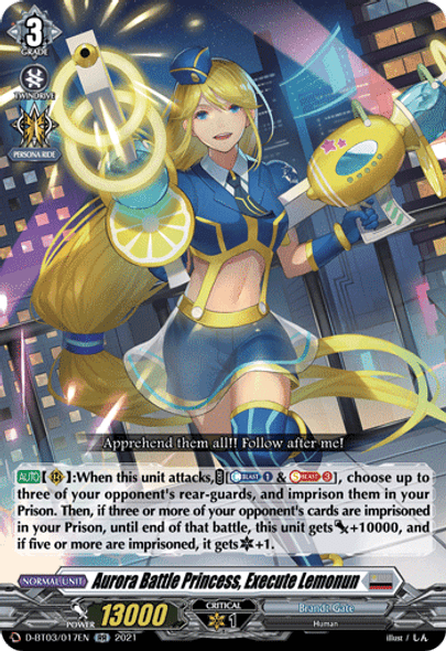 D-BT03/017EN RR Aurora Battle Princess, Execute Lemonun