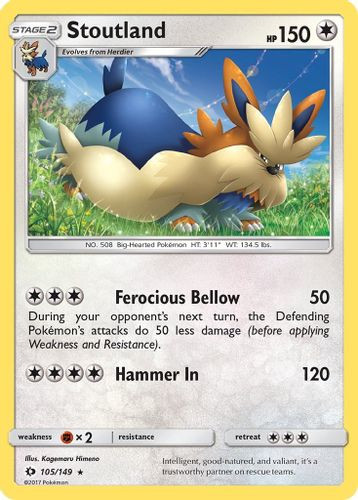 SM01-SUM-105/149R Stoutland (Reverse Holo)