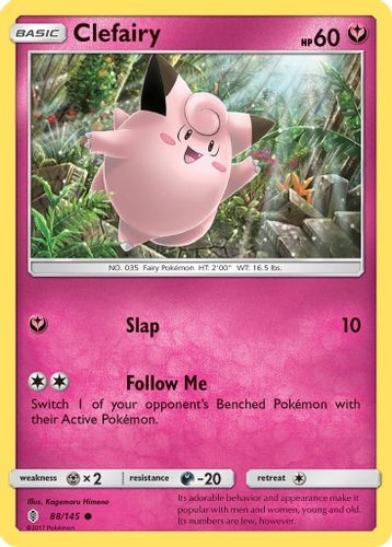 SM02-GRI-088/145C Clefairy (Reverse Holo)