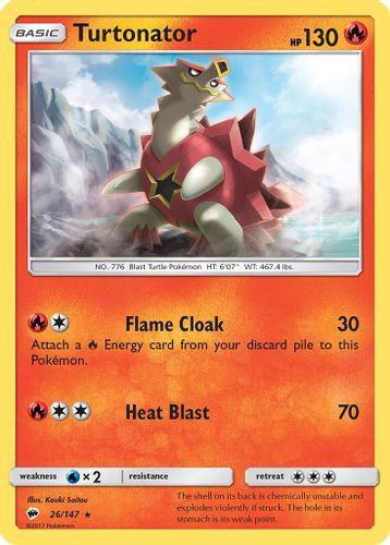SM03-BUS-026/147R Turtonator (Reverse Holo)