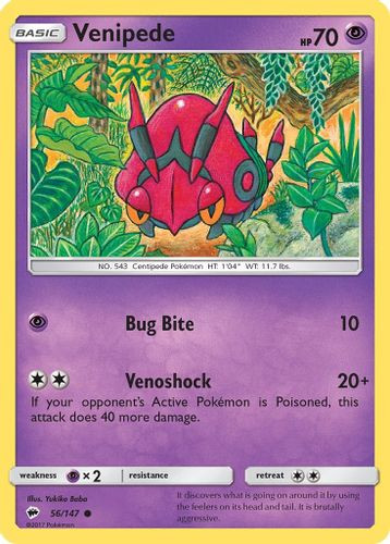 SM03-BUS-056/147C Venipede (Reverse Holo)